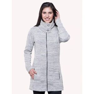 Kuhl Alaska Gray Long Zip Up Sweater Small High Neck Outdoor Size Small